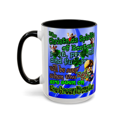 christmas spirits of boston - Accent Mug (blue-white wave)
