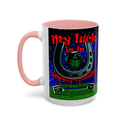 my luck - Accent Mug ('snoops' background)