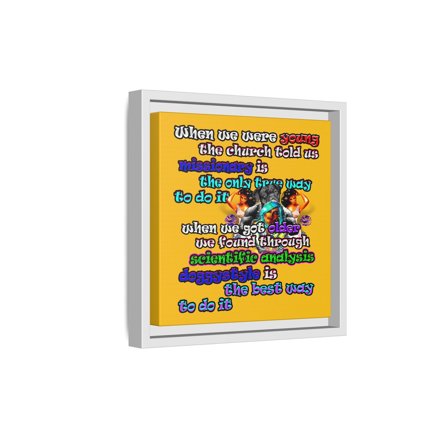 doggystyle - framed canvas art (yellow)