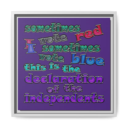 declaration of the independents - framed canvas art (purple)