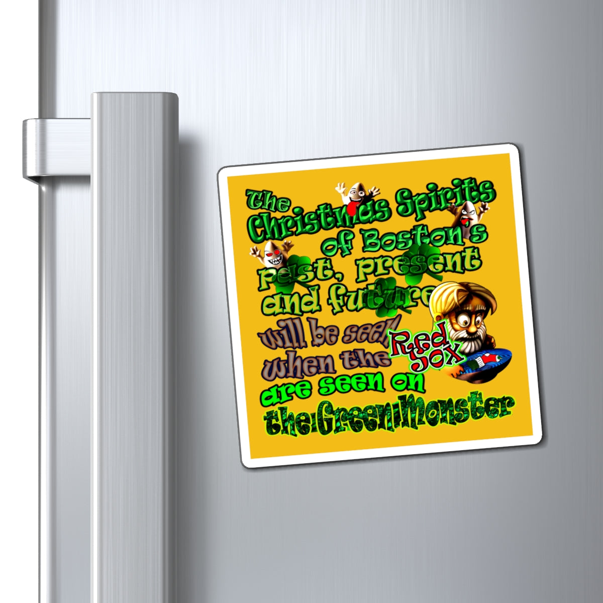 christmas spirits of boston - Magnets - (yellow)
