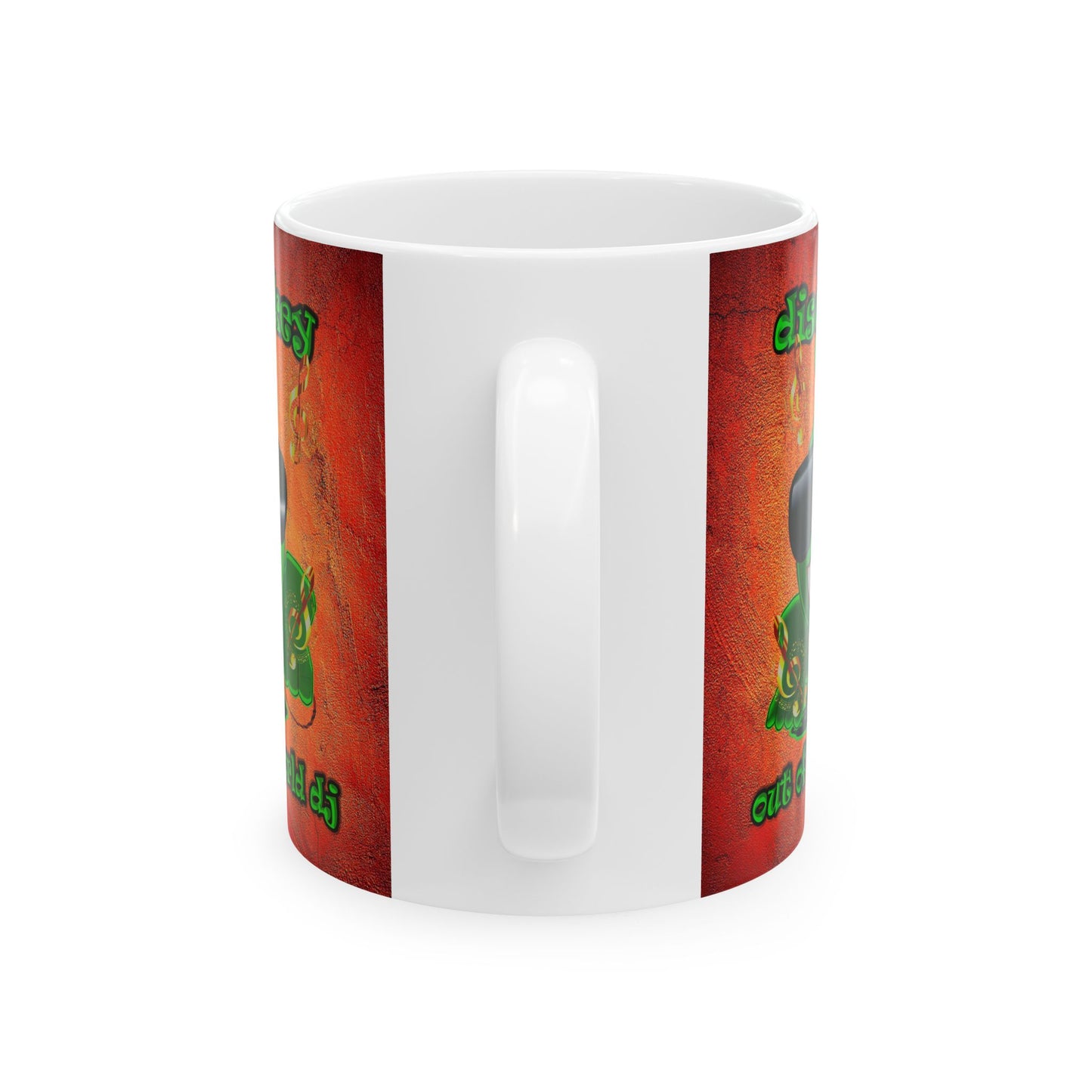 disc jockey - White Mug (burnt orange)