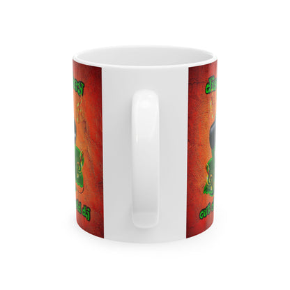 disc jockey - White Mug (burnt orange)