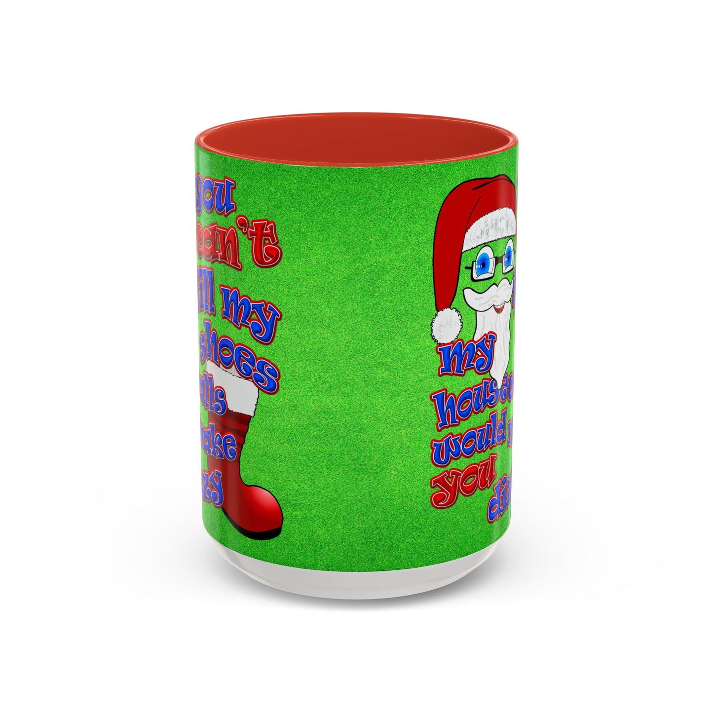 santa's shoes - Accent Mug (green turf)