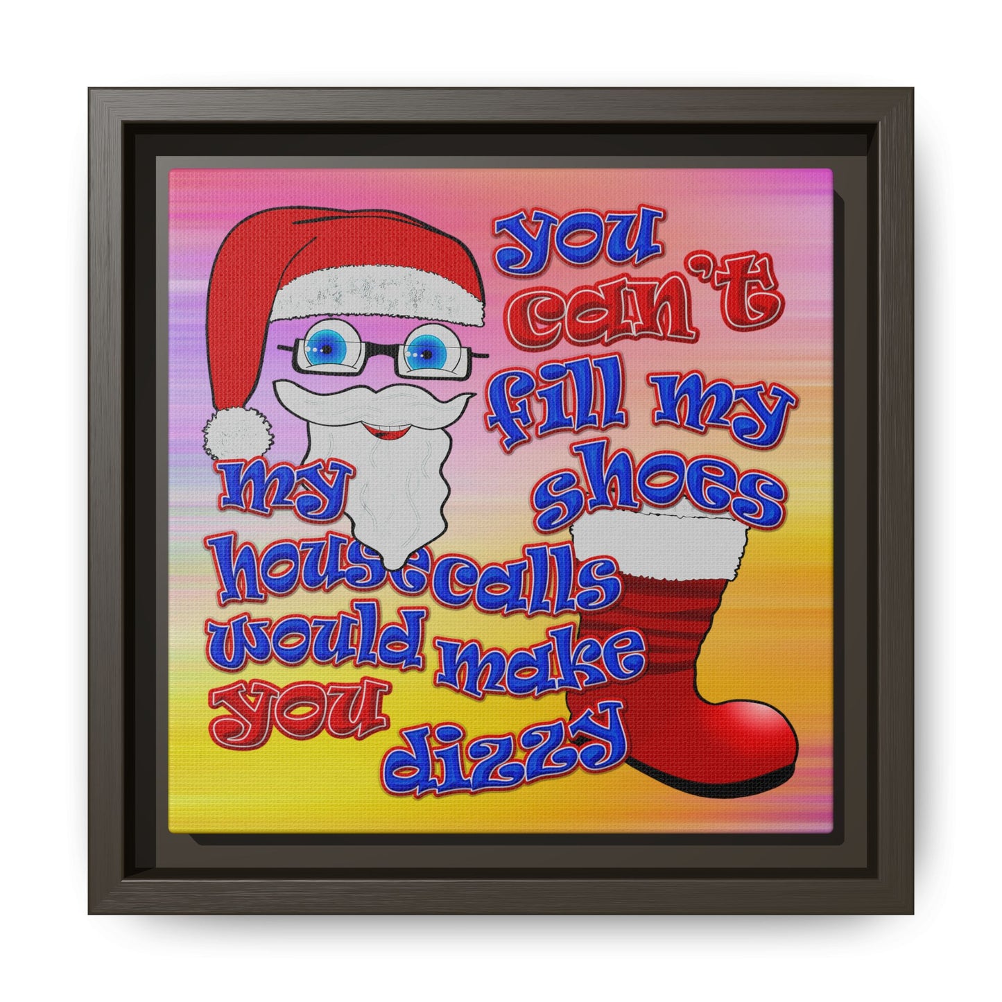 santa's shoes - framed canvas art (color blur)