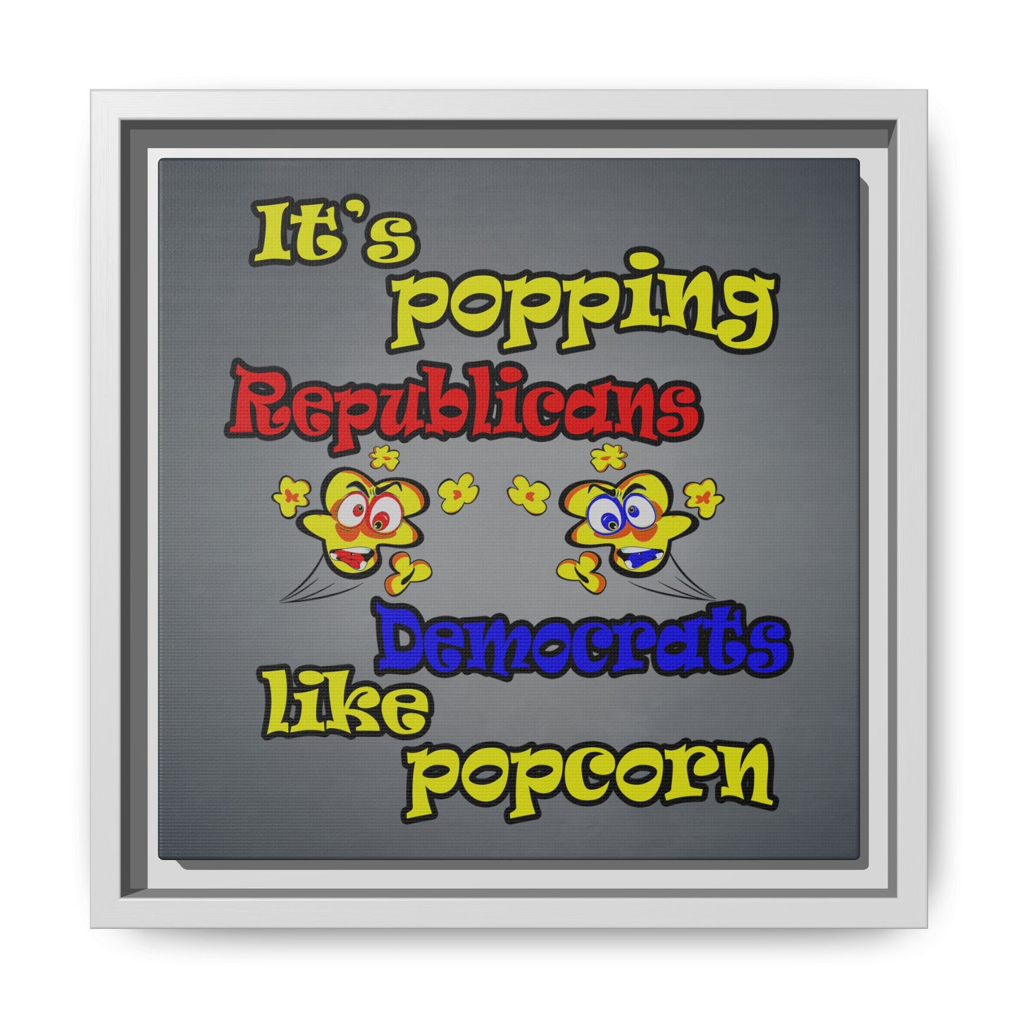 popping like popcorn - framed canvas art (grey-light grey)