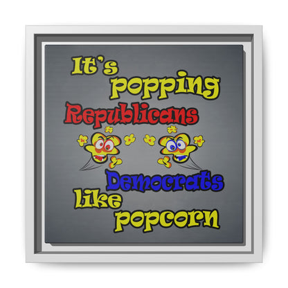 popping like popcorn - framed canvas art (grey-light grey)