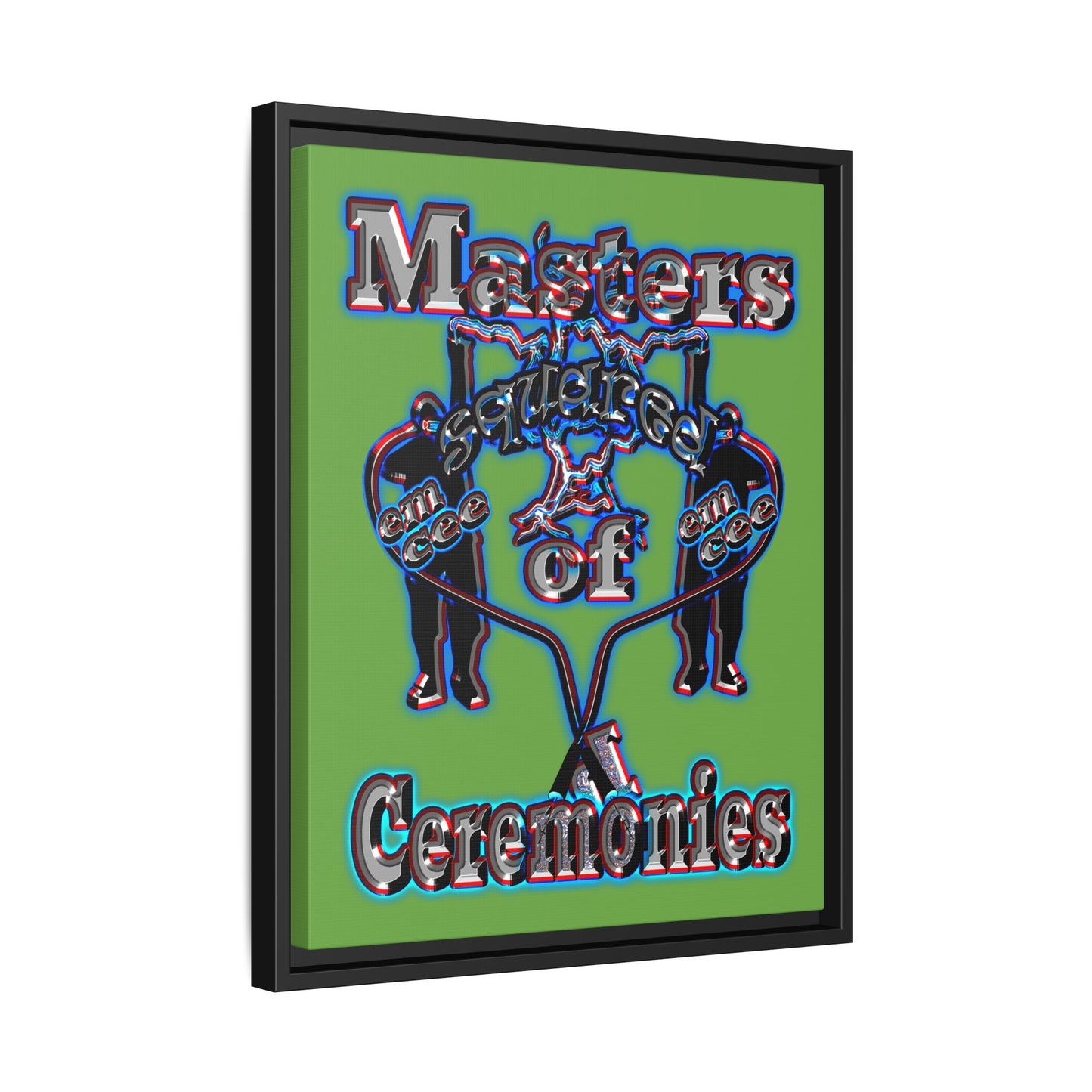 em cee squared - framed canvas art (green)