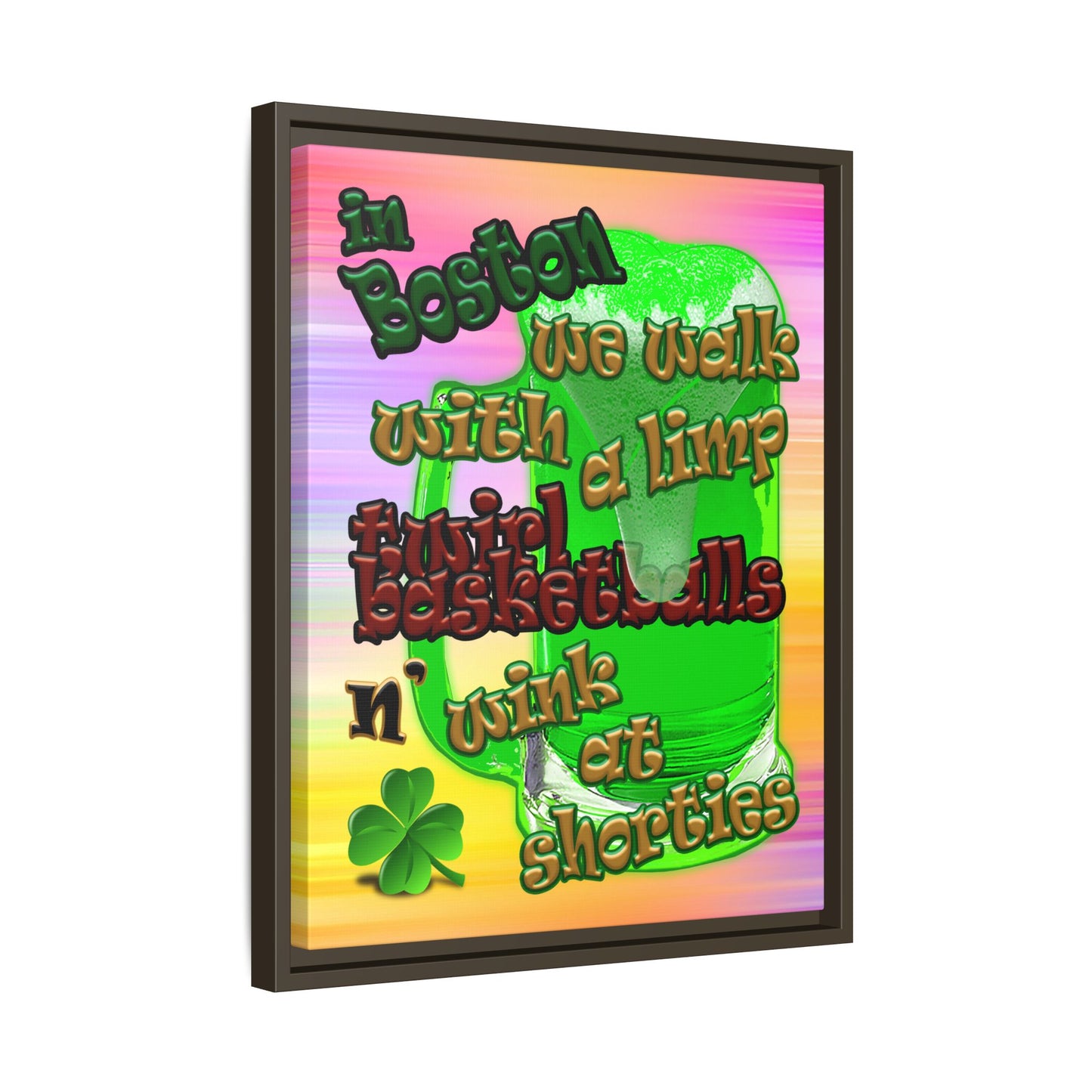 celtics logo - framed canvas art (color blur)