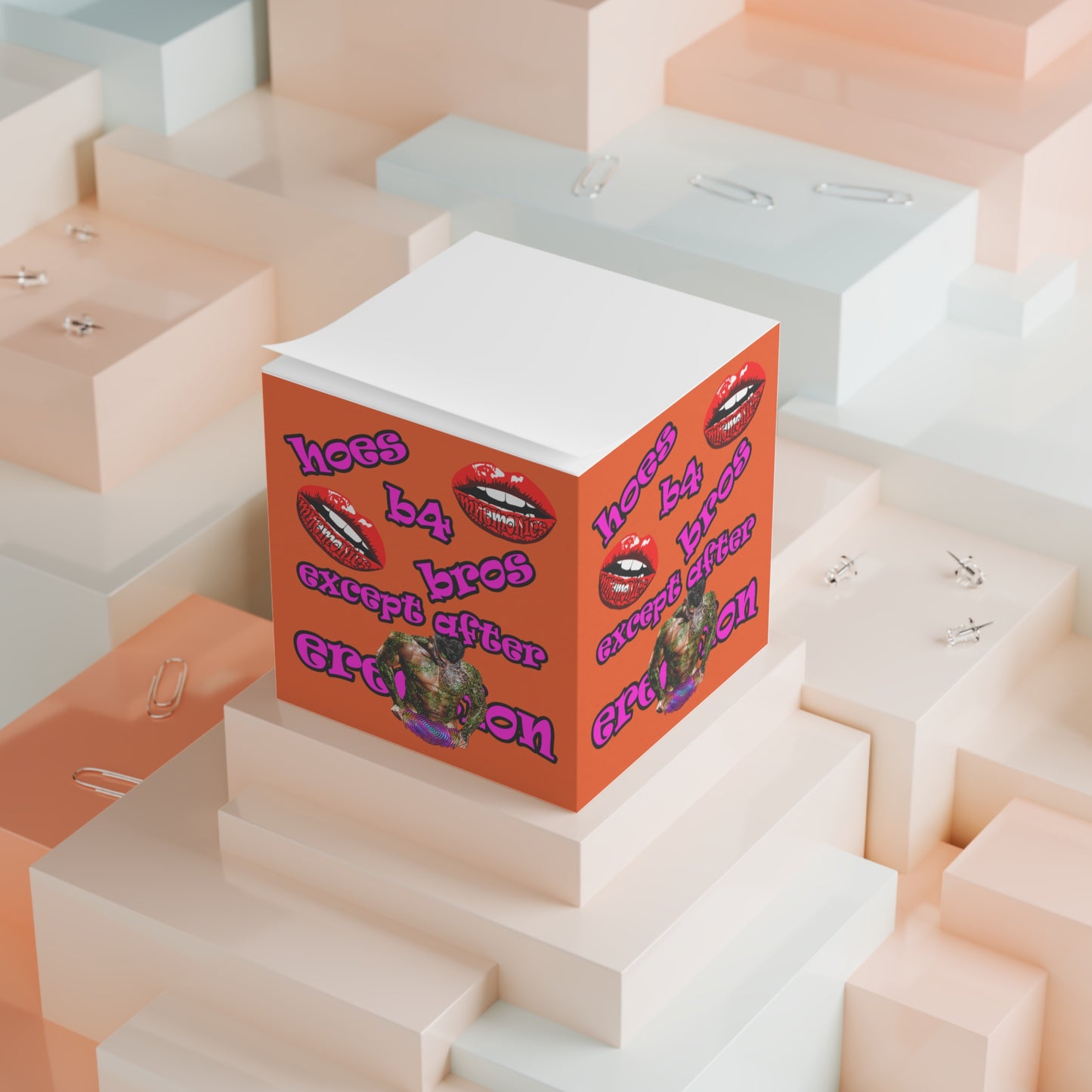 hoes b4 bros - note cube (orange)