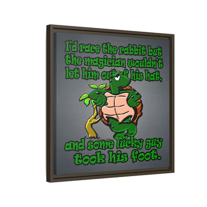 turtle race - framed canvas art (grey-light grey)
