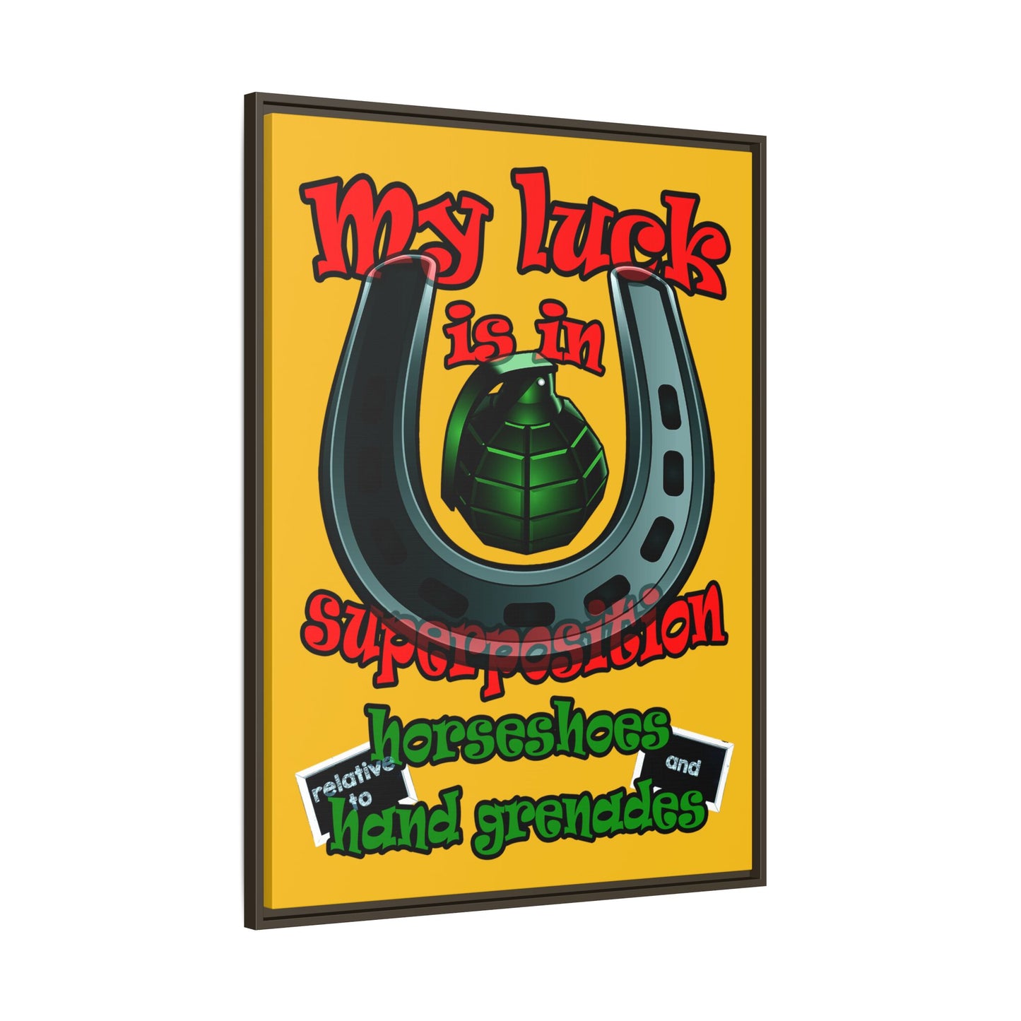 my luck - framed canvas art (yellow)