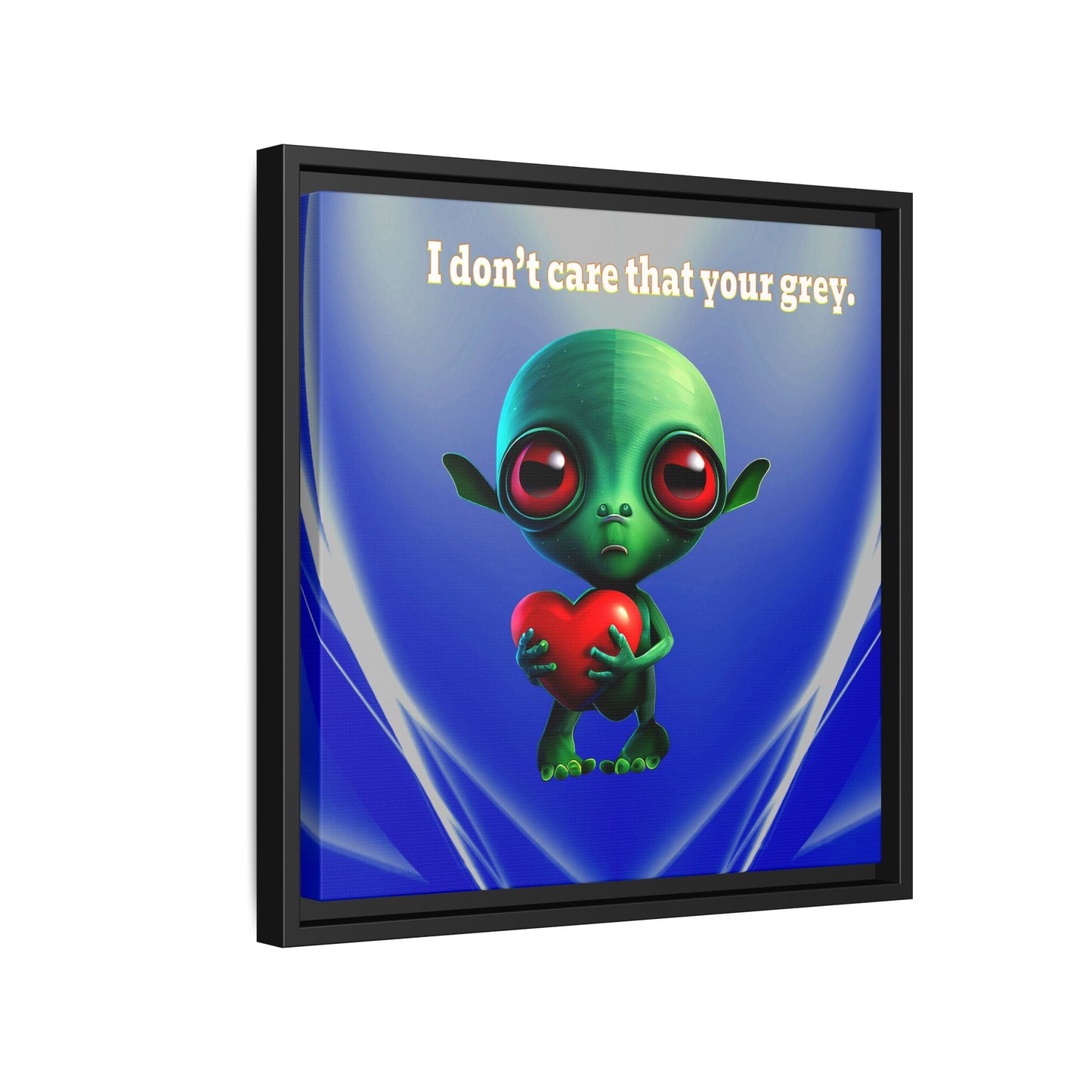 I don't care that your grey - framed canvas art (blue-white wave)