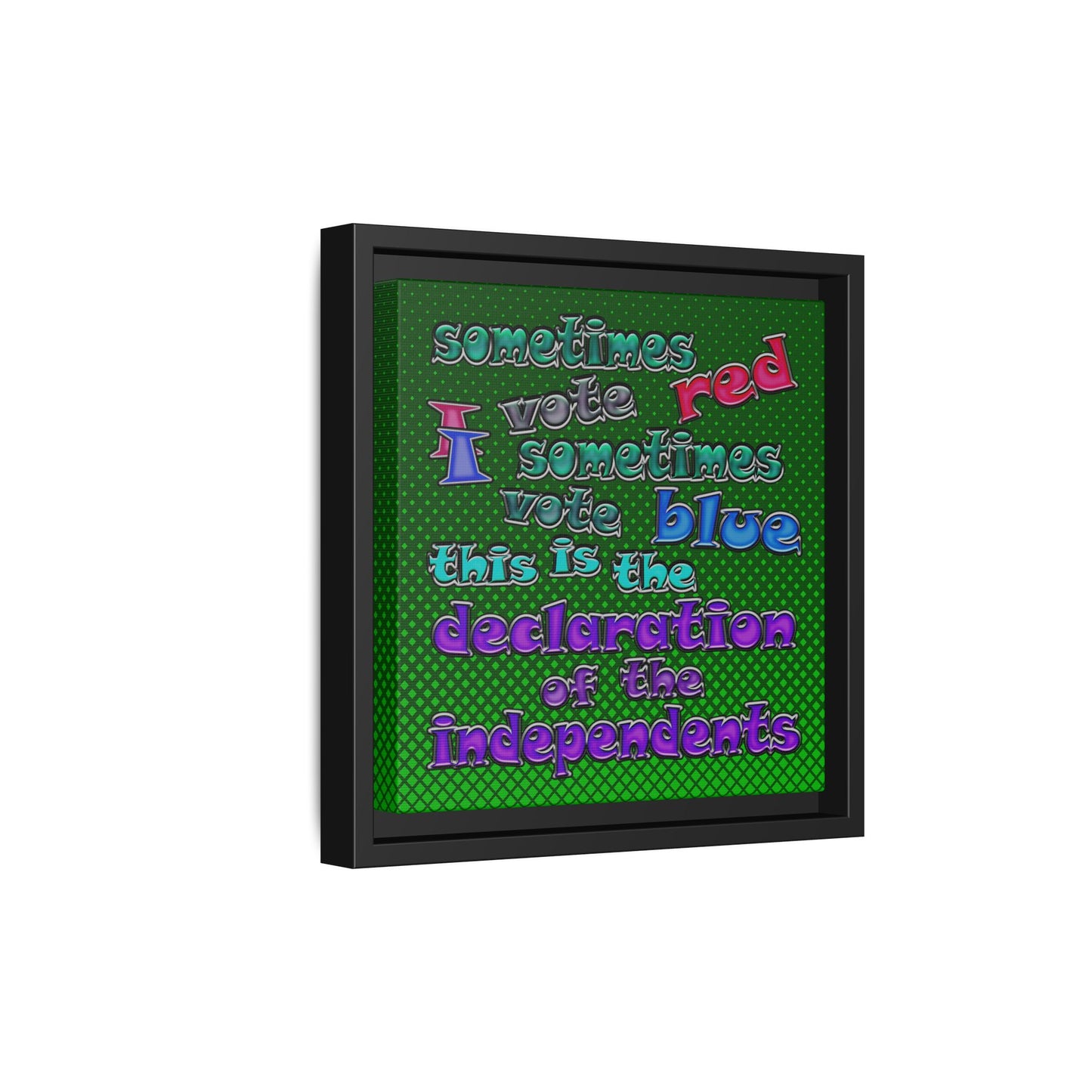 declaration of the independents - framed canvas art (logo green)
