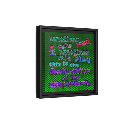 declaration of the independents - framed canvas art (logo green)