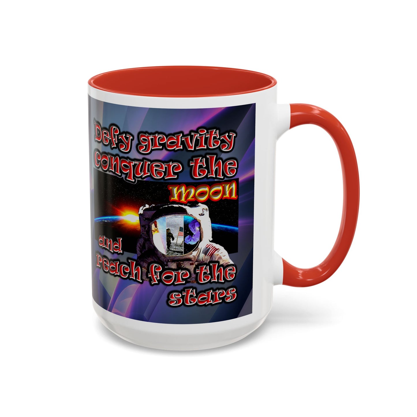 defy conquer reach - Accent Mug (grey-pink wave)
