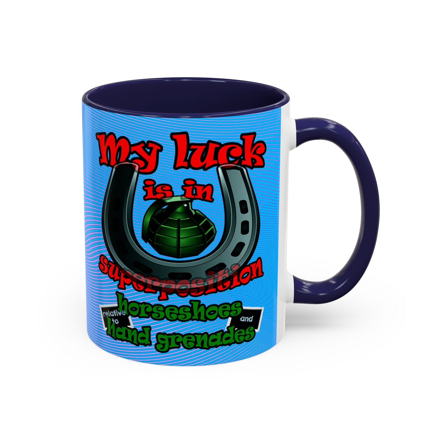 my luck - Accent Mug (light blue-purple wave)