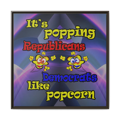 popping like popcorn - framed canvas art (grey-pink wave)