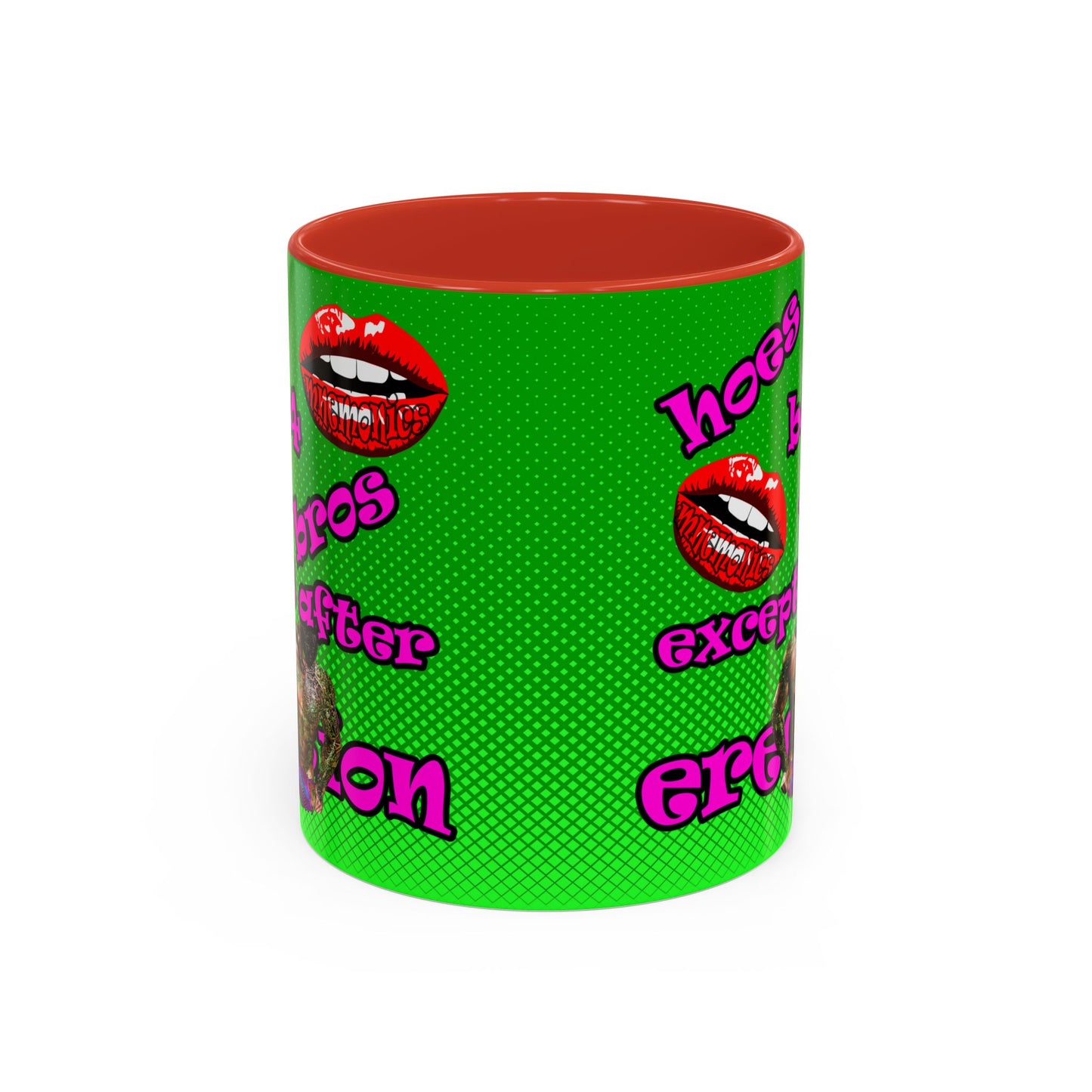 hoes b4 bros - Accent Mug (logo green)