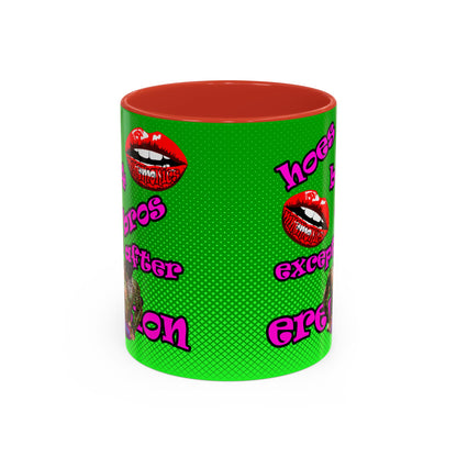 hoes b4 bros - Accent Mug (logo green)