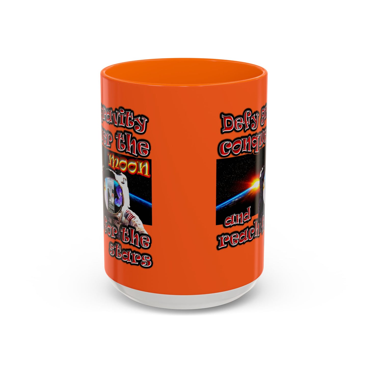 defy conquer reach - Accent Mug (orange)
