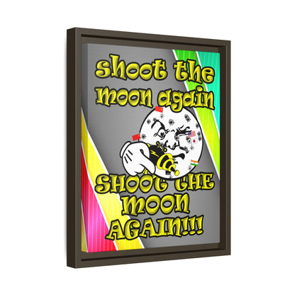 shoot the moon again - framed canvas art (rainbow split)