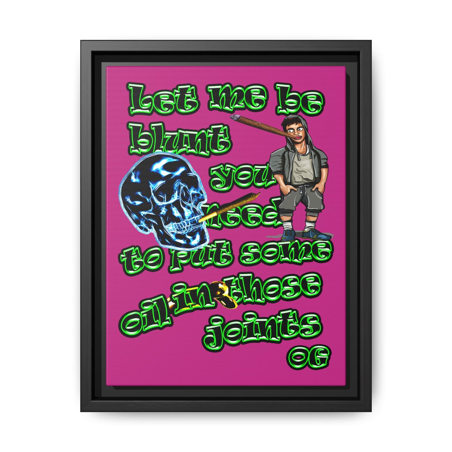 og - framed canvas art (pink)