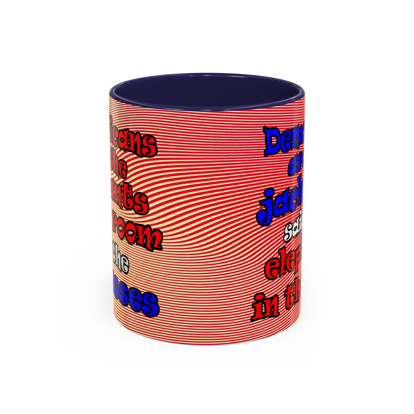 donkeys and elephants - Accent Mug (yellow-orange wave)