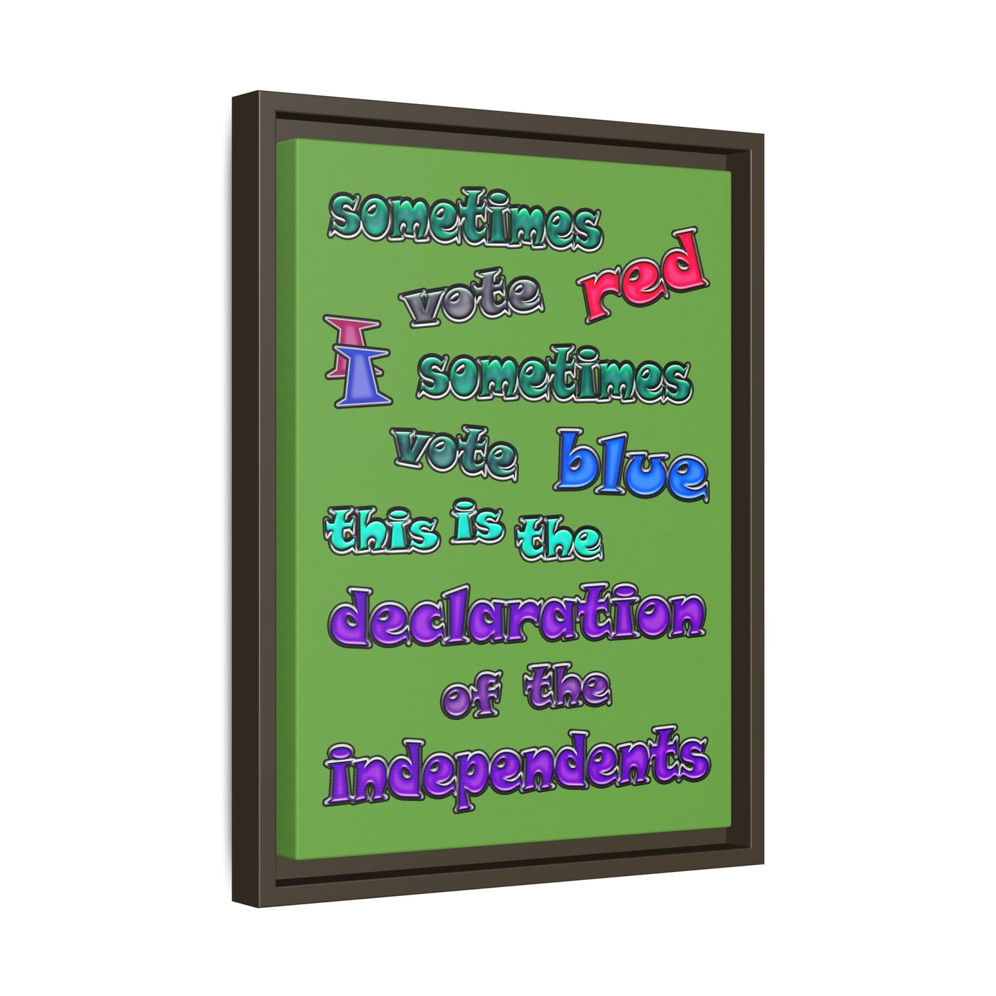 declaration of the independents - framed canvas art (green)