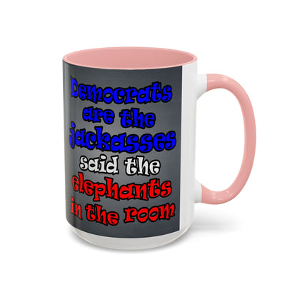 donkeys and elephants - Accent Mug (grey-light grey)