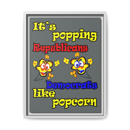 popping like popcorn - framed canvas art (dark grey)