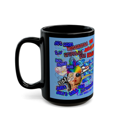 drop the beat - Black Mug (light blue)