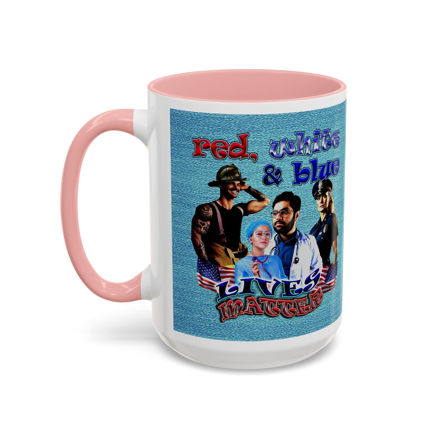 rw&b lives matter - Accent Mug (faded blue)