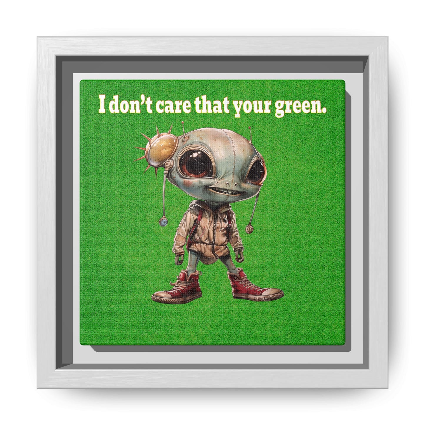 I don't care that your green - framed canvas art (green turf)