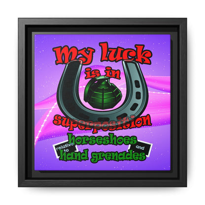 my luck - framed canvas art (purple-pink wave)