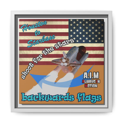 shoot for the stars - framed canvas art (light brown)