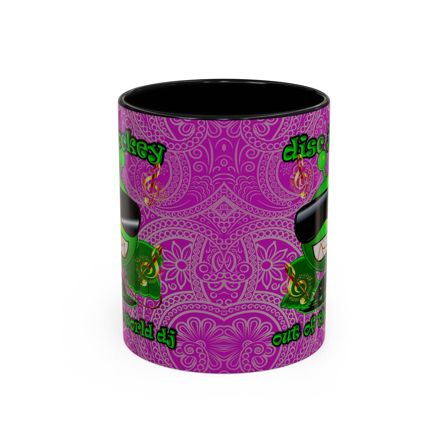 disc jockey - Accent Mug (pink swirl)