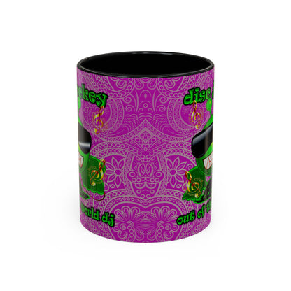 disc jockey - Accent Mug (pink swirl)