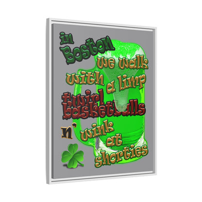 celtics logo - framed canvas art (grey)