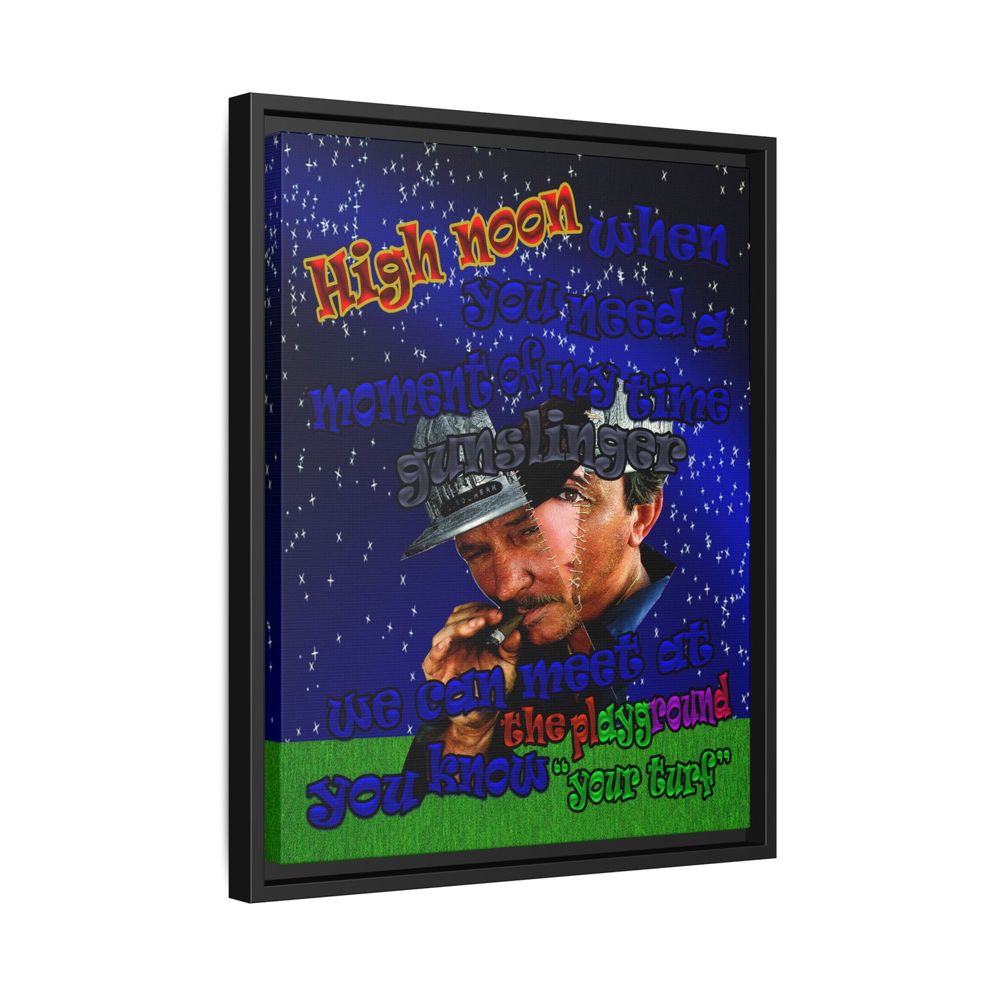 high noon - framed canvas art ('snoops' background)