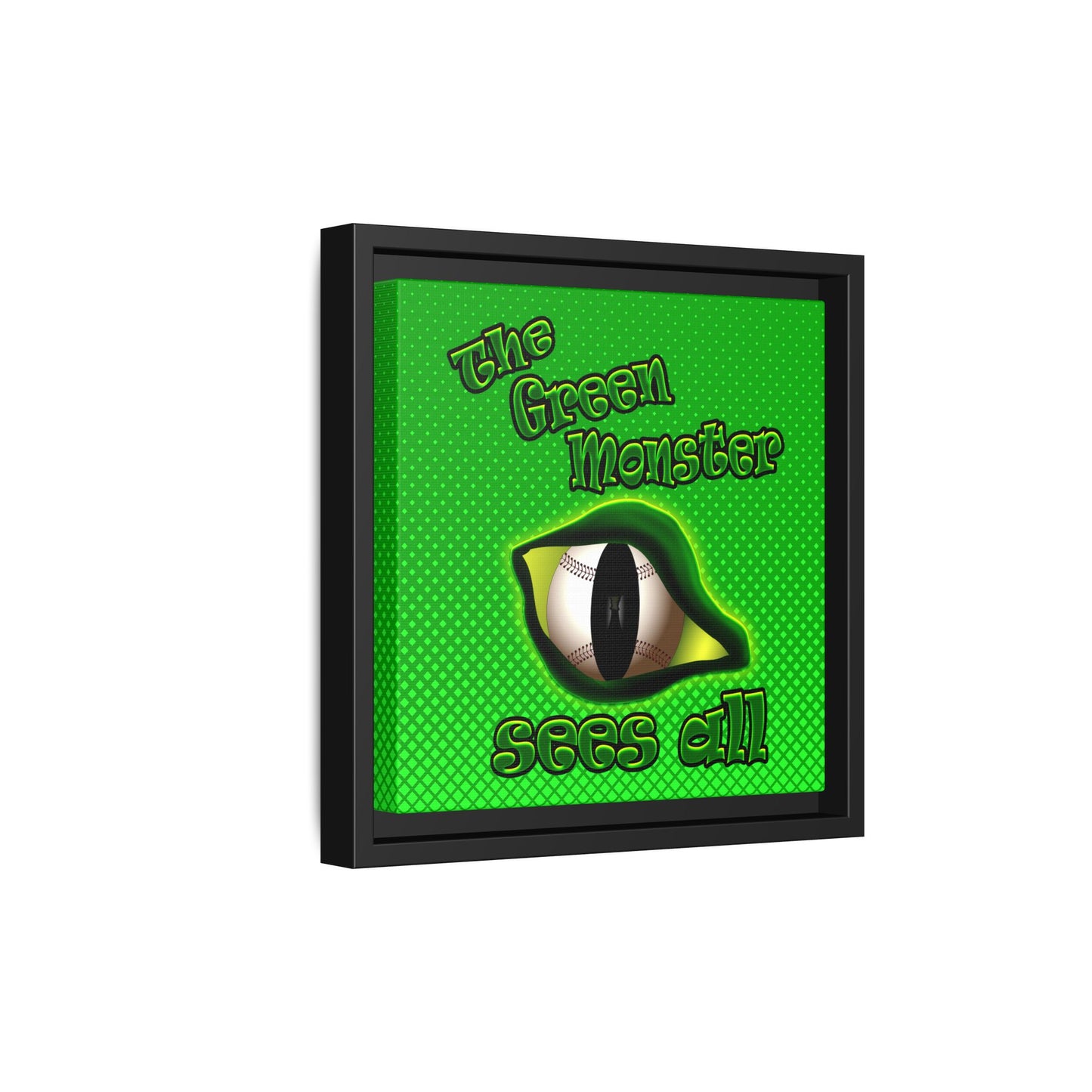 green monster - framed canvas art (logo green)