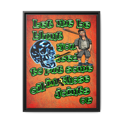 og - framed canvas art (burnt orange)