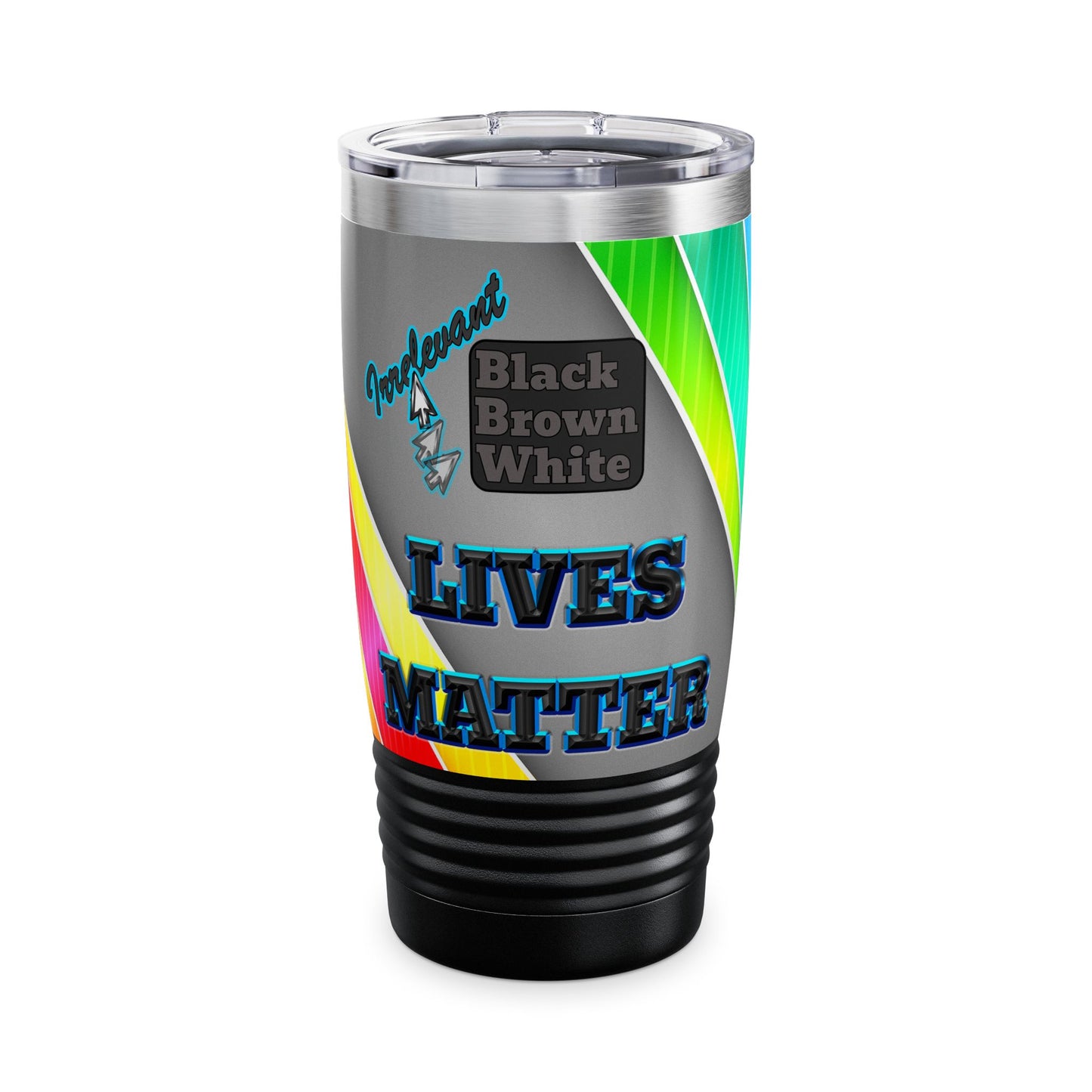 irrelevant - Ringneck Tumbler, 20oz (rainbow split)