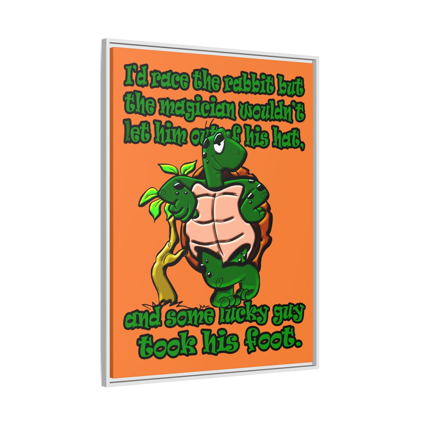 turtle race - framed canvas art (crusta)