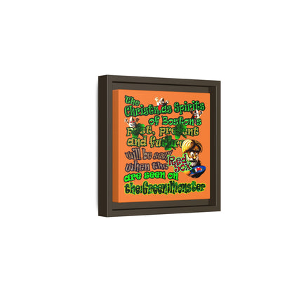 christmas spirits of boston - framed canvas art (crusta)
