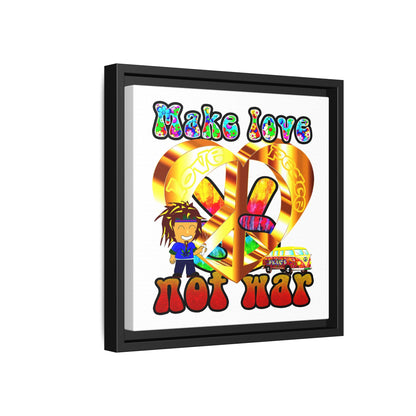 love peace - framed canvas art (white)