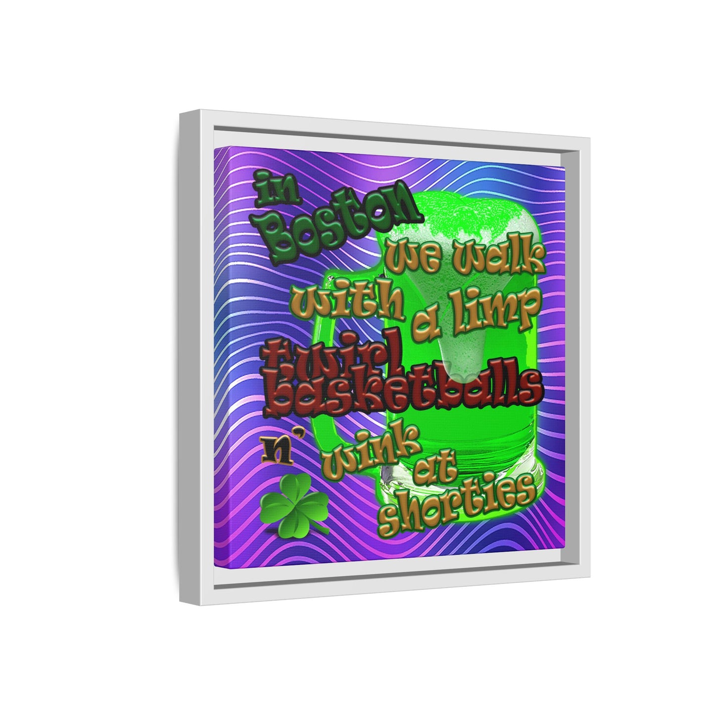 celtics logo - framed canvas art (purple wave)