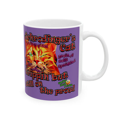 schrodinger's cat - White Mug (light purple)
