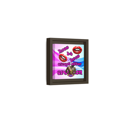 hoes b4 bros - framed canvas art (light blue-pink wave)