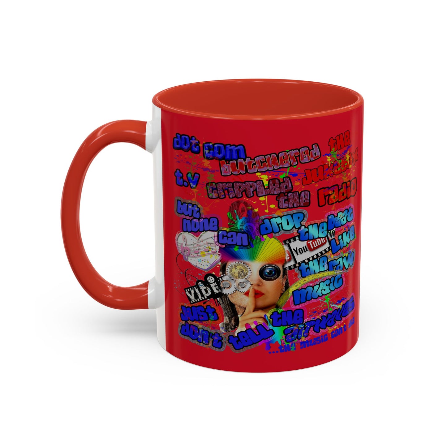 drop the beat - Accent Mug (dark red)